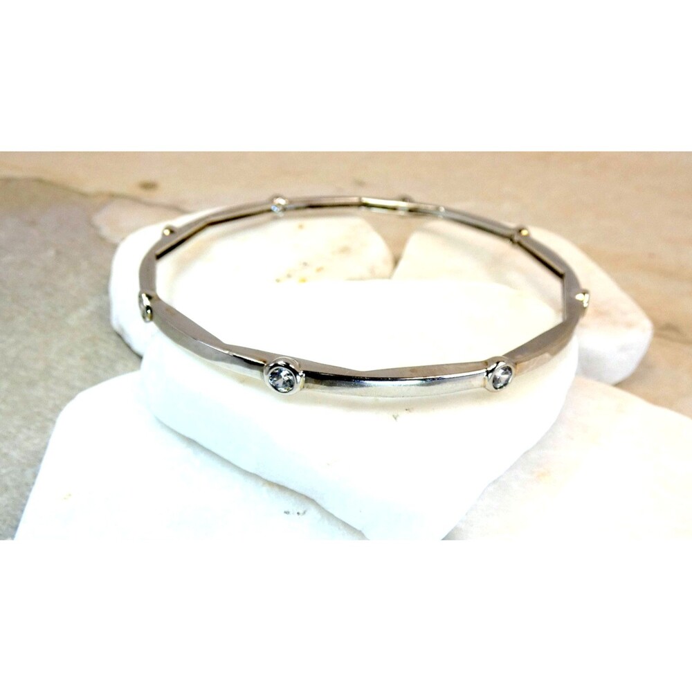 Sterling Silver CZ Stackable Bangle Bracelet